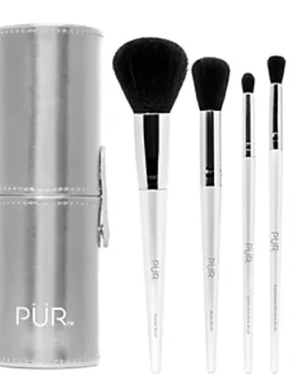 Pur 5️⃣ Piece Brush Set and Silver Holder, BNIB!!